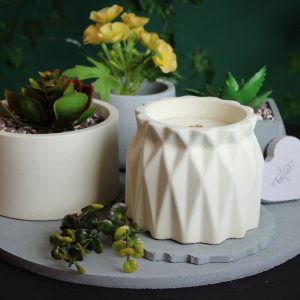 Świeca sojowa w betonie Bloom Flame