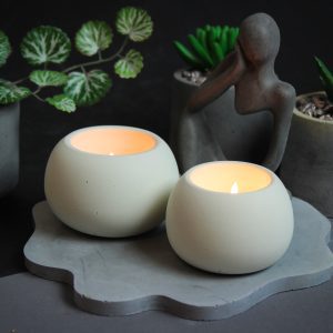 Betonowy zestaw świeczników na tealight