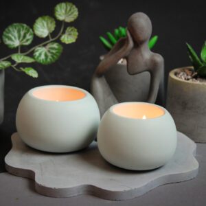 Betonowy zestaw świeczników na tealight