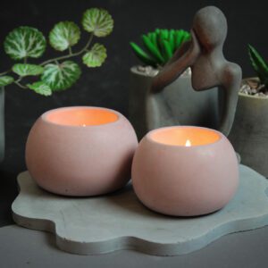Betonowy zestaw świeczników na tealight